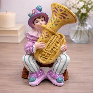Colorful Clown Ceramic Figurine